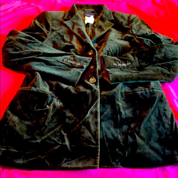 {Piazza Sempione} Forest Green Velvet Blazer - Picture 2 of 2